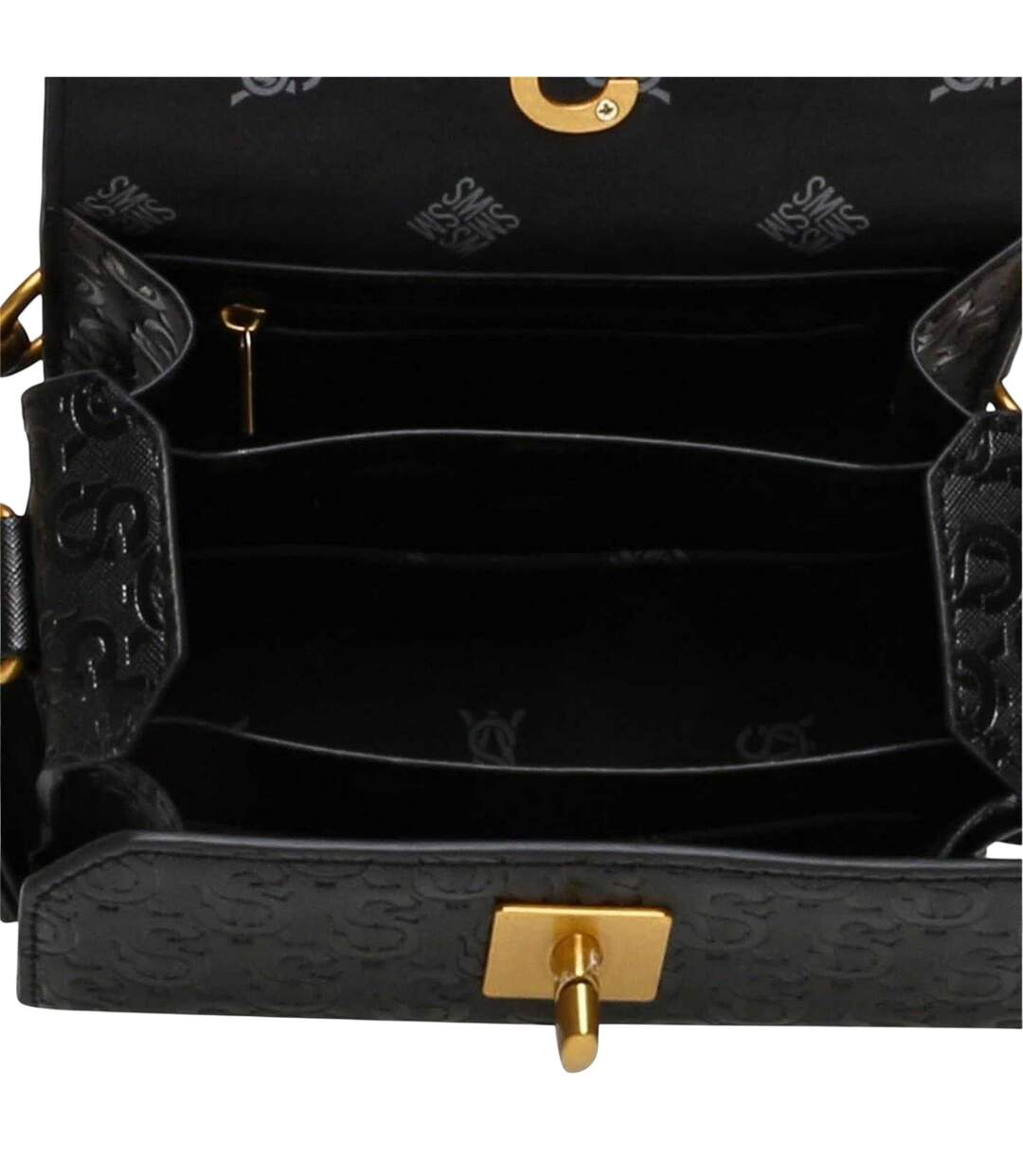Bnoya Monogram Crossbody Bag One Size Black Gold Print Steve Madden-3