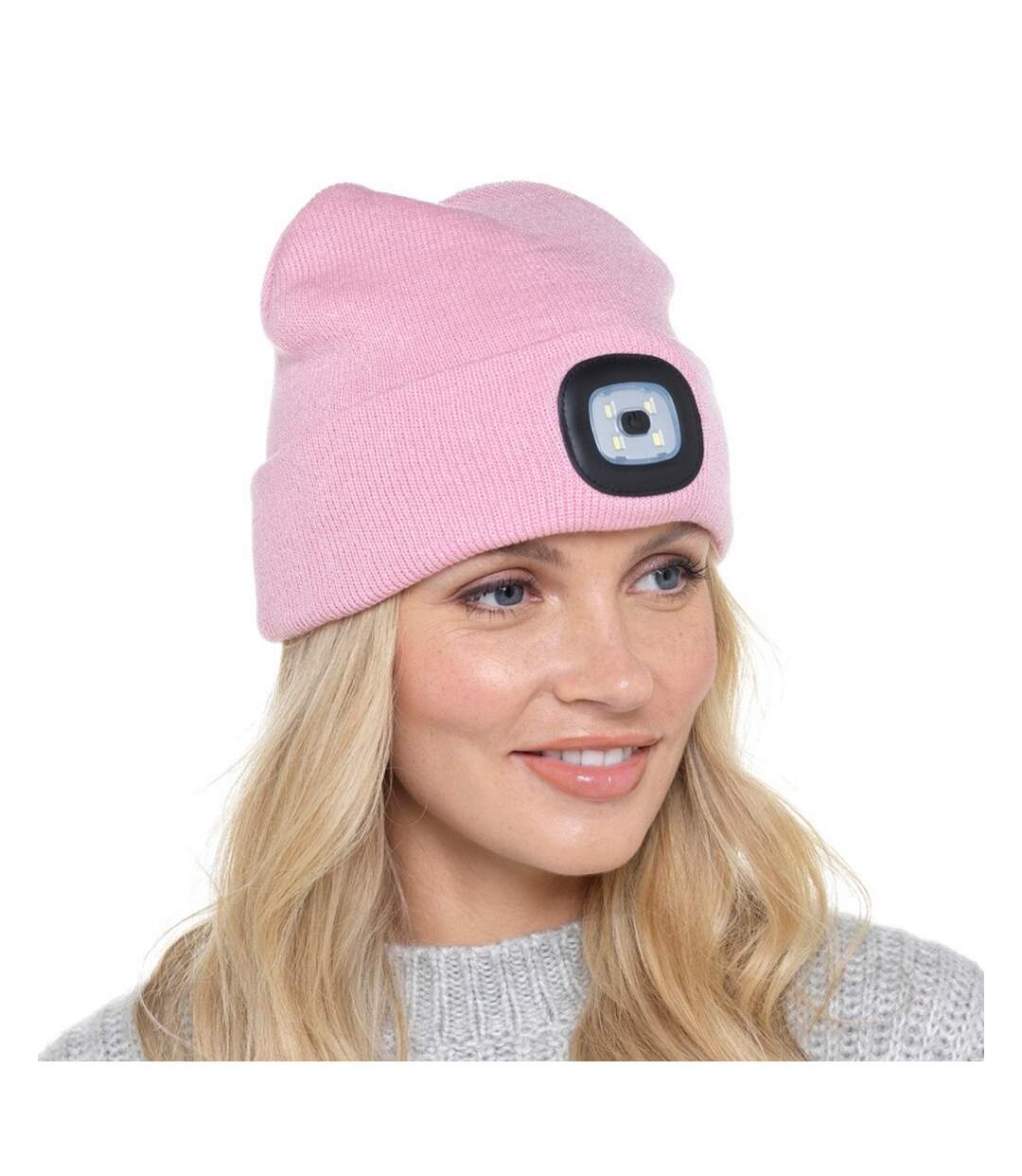 Unisex adult led torch beanie pink RJM-1