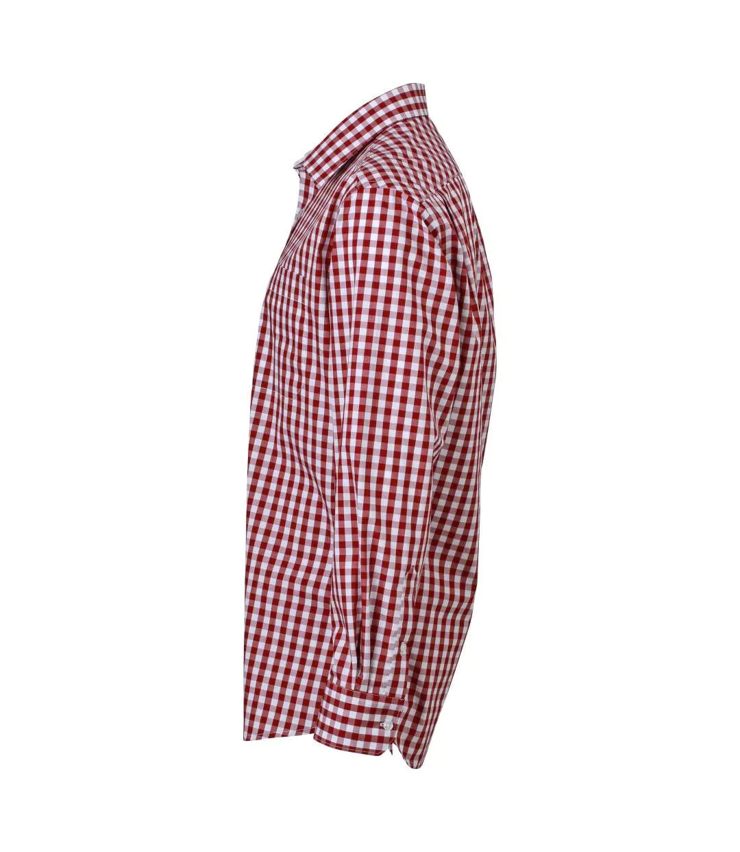 Mens Checked Shirt Bordeaux White James And Nicholson-4