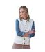 Womens/ladies Textured Crew Neck Waistcoat Cream WoolOvers-1