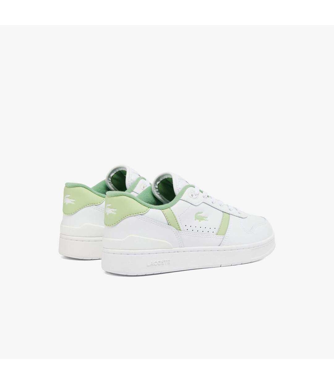 Baskets T-clip Femme Blanc Vert Lacoste-3