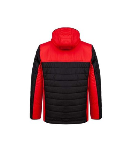 Finden & Hales Mens Contrast Padded Jacket (Black/Red)