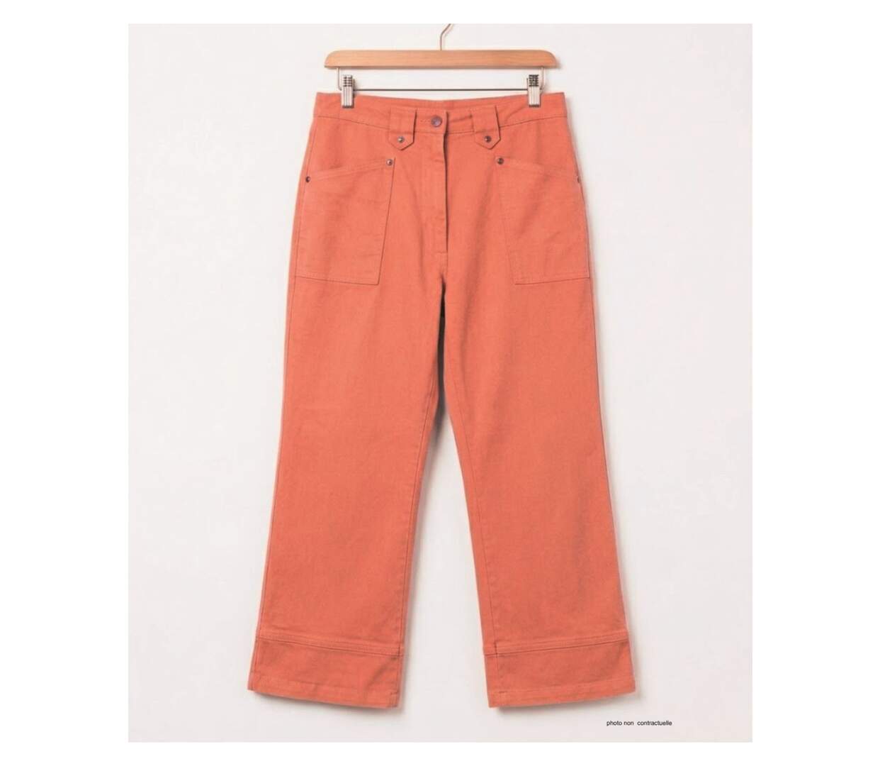 MAYFLOWER Basic Stretch : Pantacourt femme Abricot en coton extensible pour un été ensoleillé-1