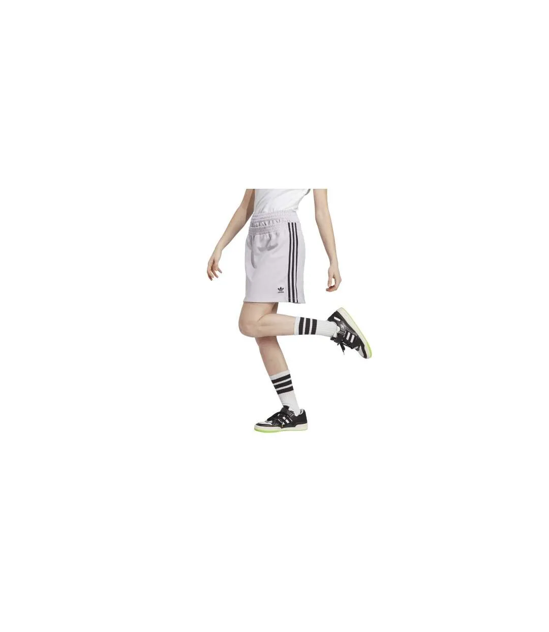 Womens/ladies Always Original Double Waist Detail Mini Skirt Silver Adidas-1