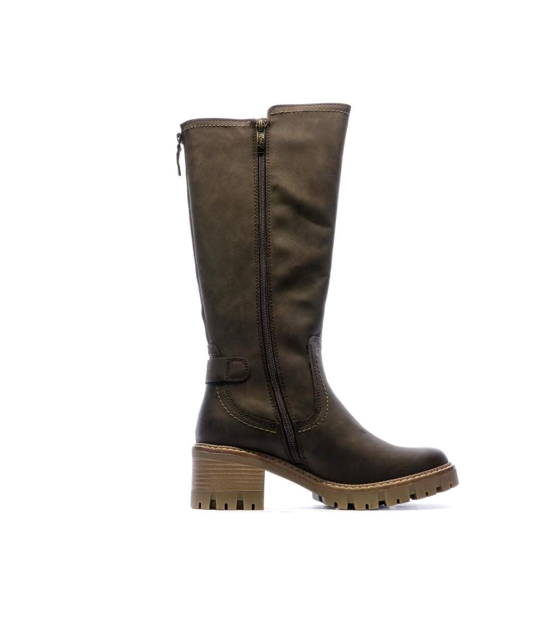 Bottes marron foncé femme relife jirlotte-2