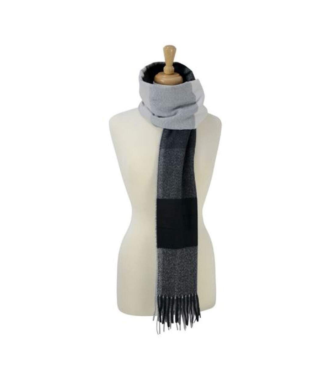 Womens/ladies cumbria scarf one size black/white/grey HyFASHION-2