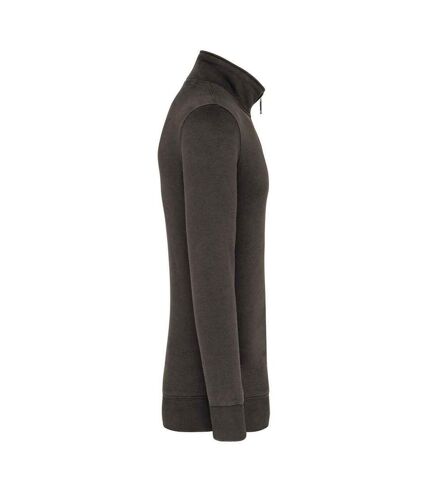 Kariban Mens Zip Neck Sweatshirt (Dark Grey) - UTPC6320