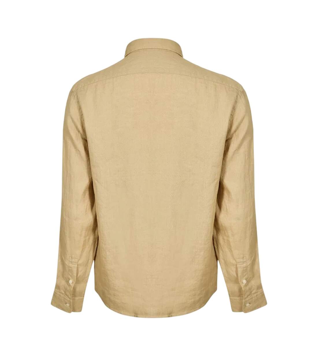Mens Liam Linen Blend Long-sleeved Shirt Beige Boss-3