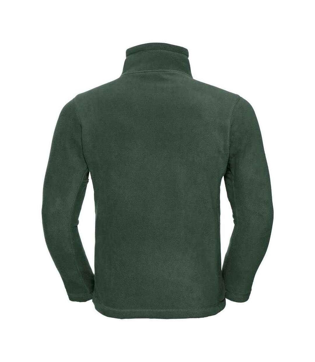 Mens zip neck outdoor fleece top bottle green Russell