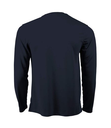 Just Cool Mens Long Sleeve Cool Sports Performance Plain T-Shirt (French Navy)