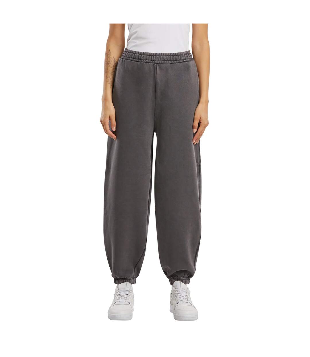 Pantalon De Jogging Motif/style Rétro Femme Anthracite Build Your Brand-1