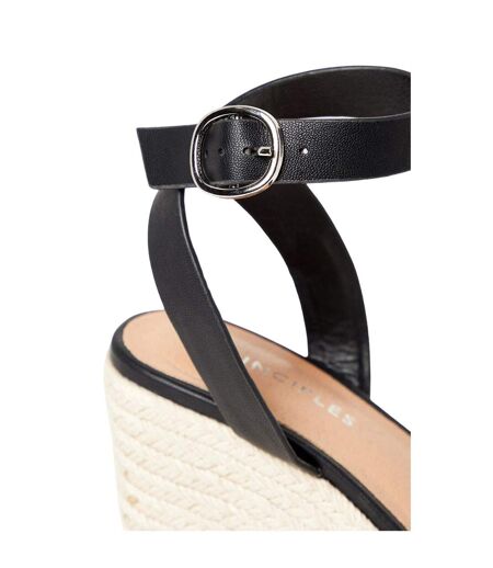 Womens/ladies penny espadrilles black Principles