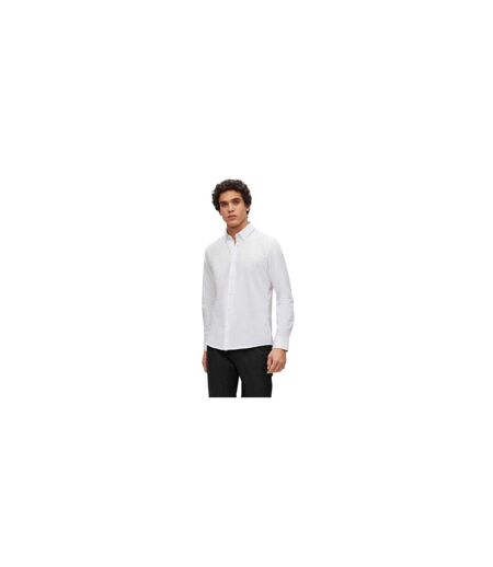 Mens Joe Oxford Regular Long-sleeved Button-down Shirt White Boss