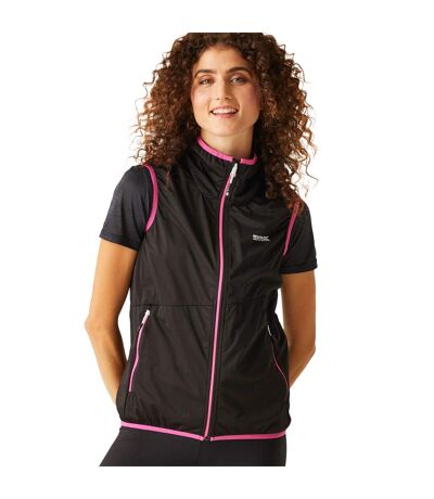 Womens/ladies Body Warmer Black Flamingo Pink Regatta
