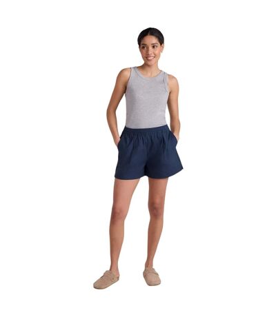 Womens/ladies Comfort Cotton Shorts Dark Blue Animal