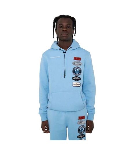 Mens Badge Hybrid Hoodie Sky Mercier