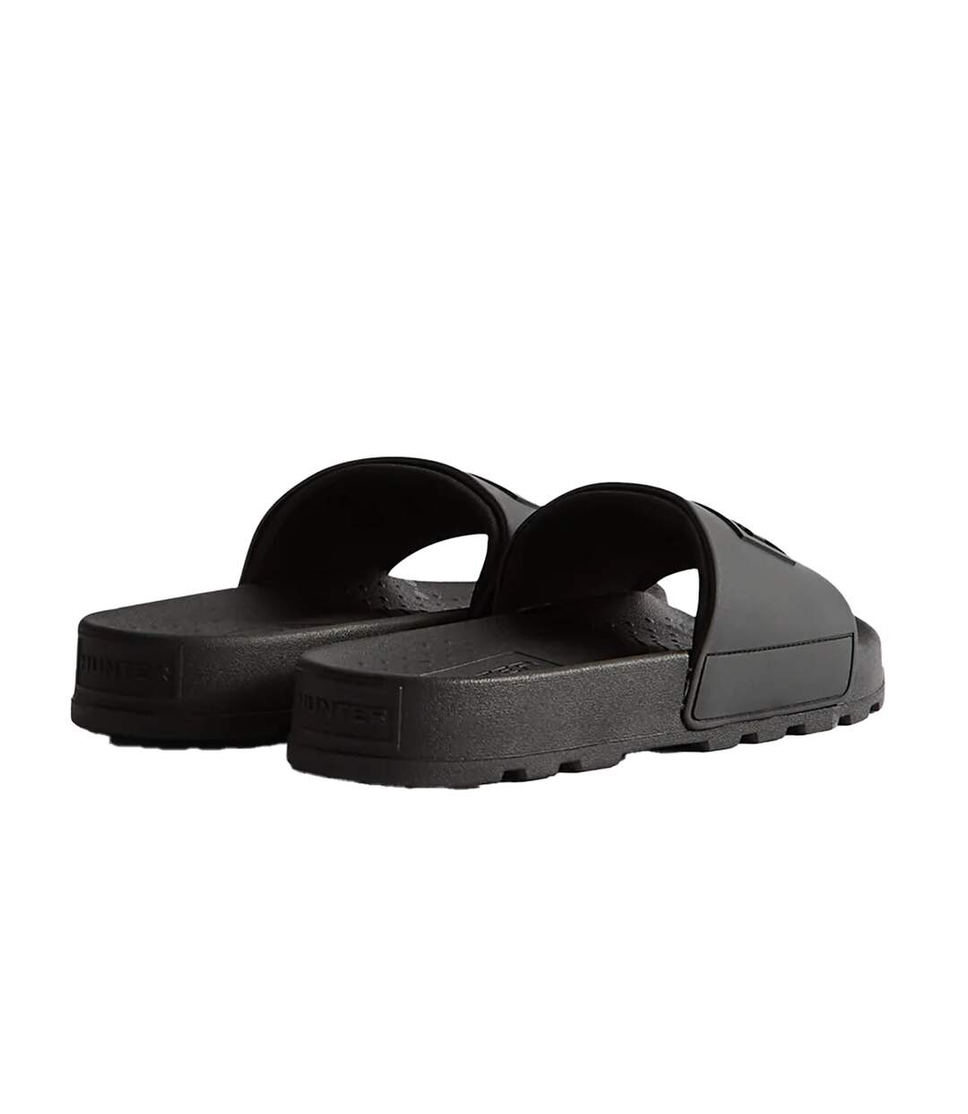 Womens/ladies core embossed sliders black Hunter-4
