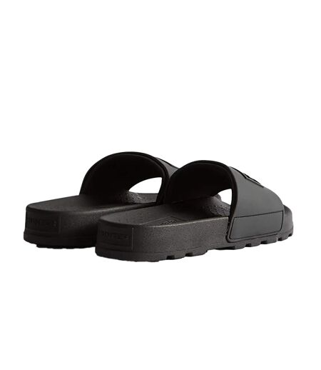 Womens/ladies core embossed sliders black Hunter