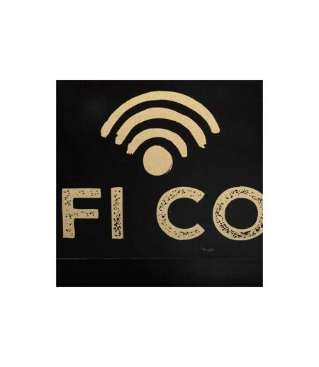 Plaque de Porte Déco Wifi Code 35cm Noir