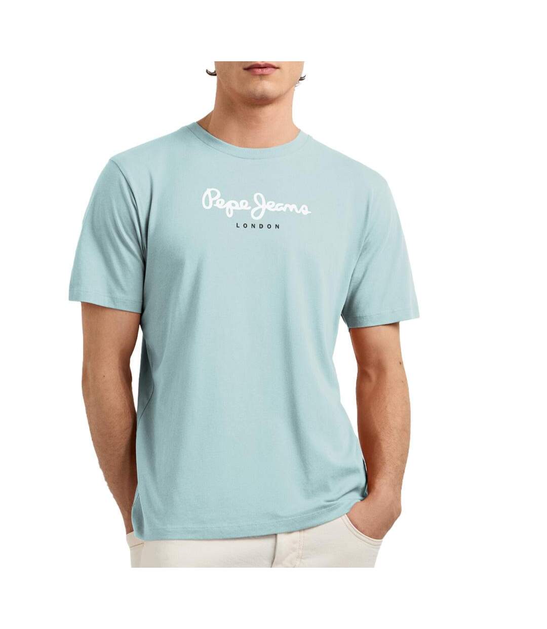 T-Shirt bleu pastel homme pepe jeans eggo-1