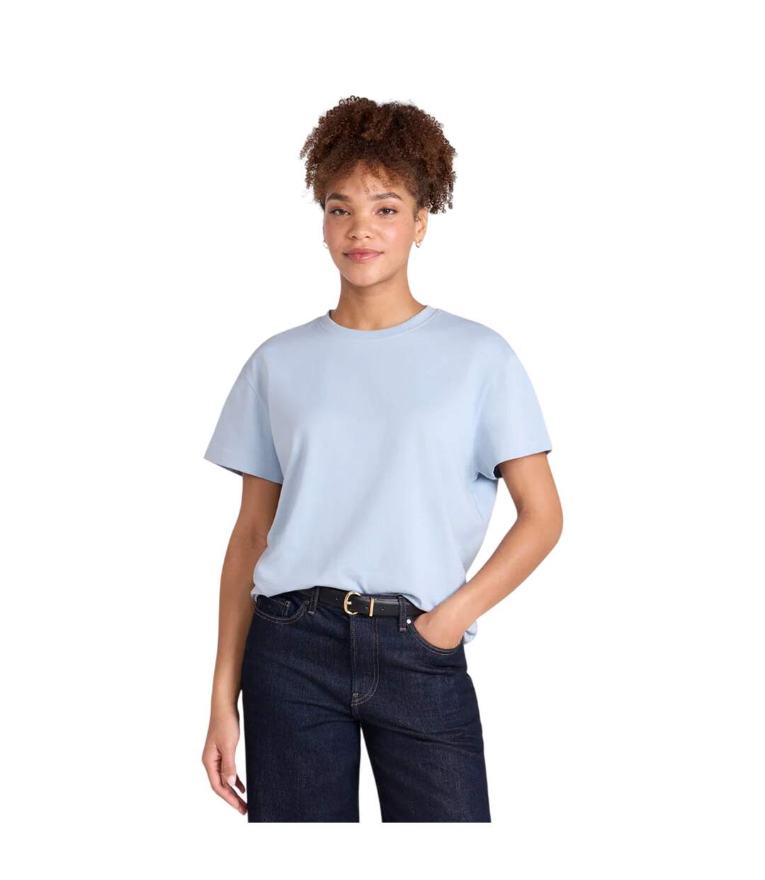 Womens/ladies Grace Heavyweight Relaxed Fit Short-sleeved T-shirt Blue Animal-2