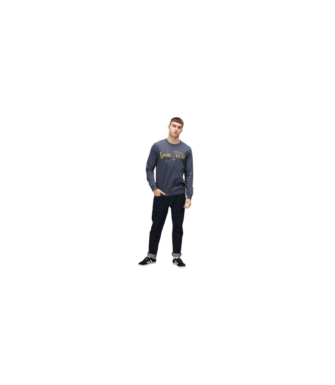 Sweat Motif/style Logo Homme Bleu Goodyear-1