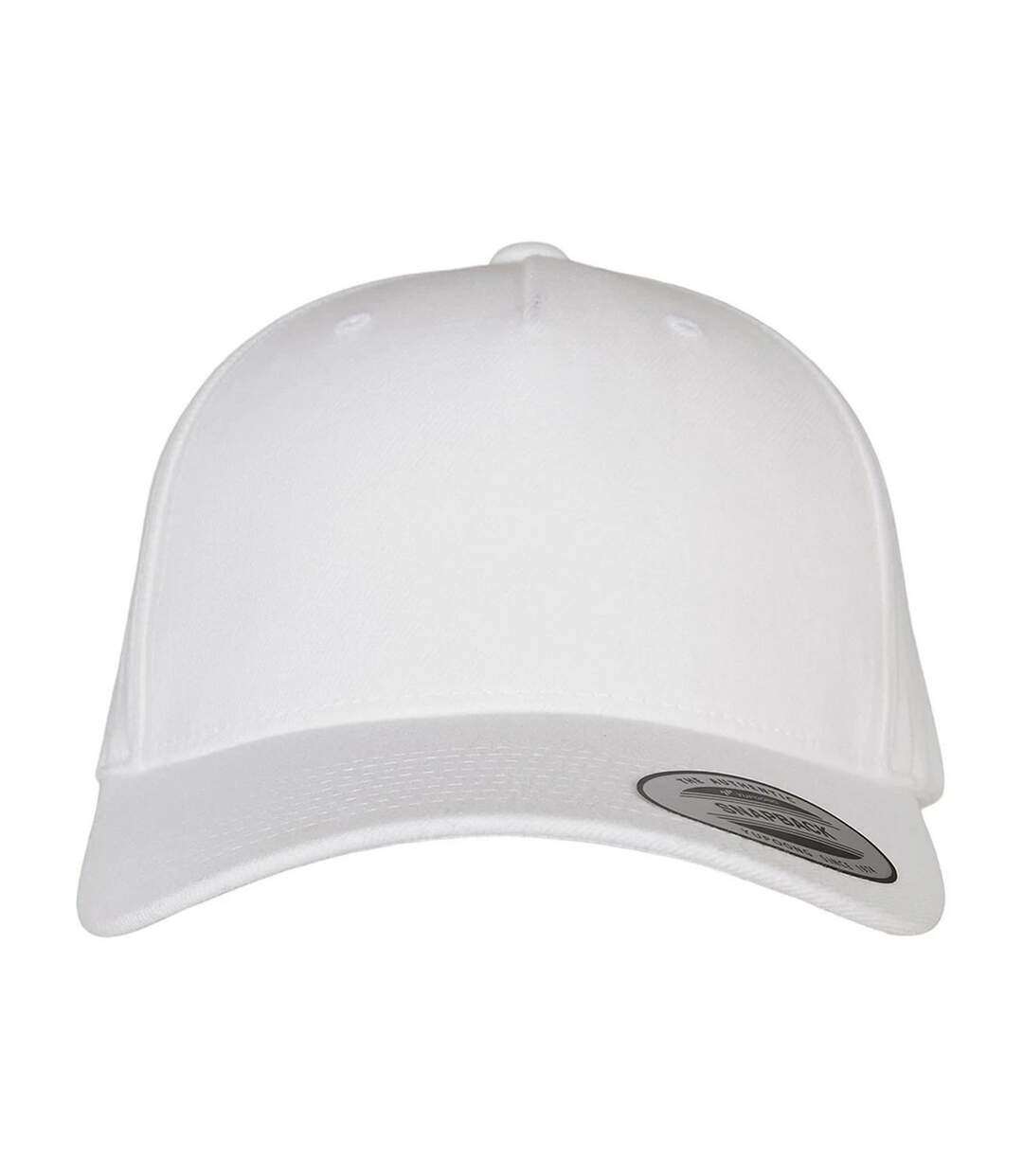 Unisex Adult Logo 5 Panel Snapback Cap White Flexfit-1