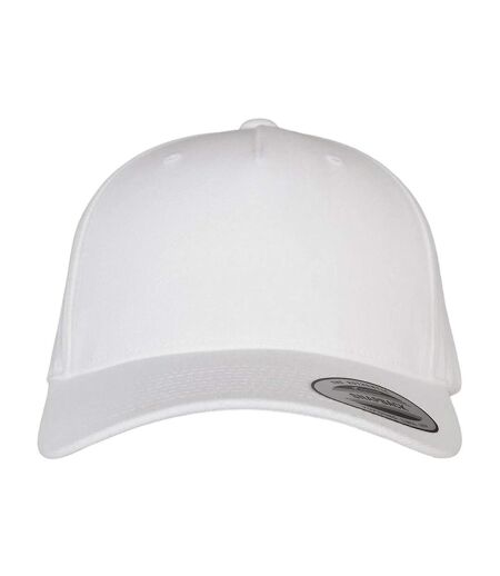 Unisex Adult Logo 5 Panel Snapback Cap White Flexfit