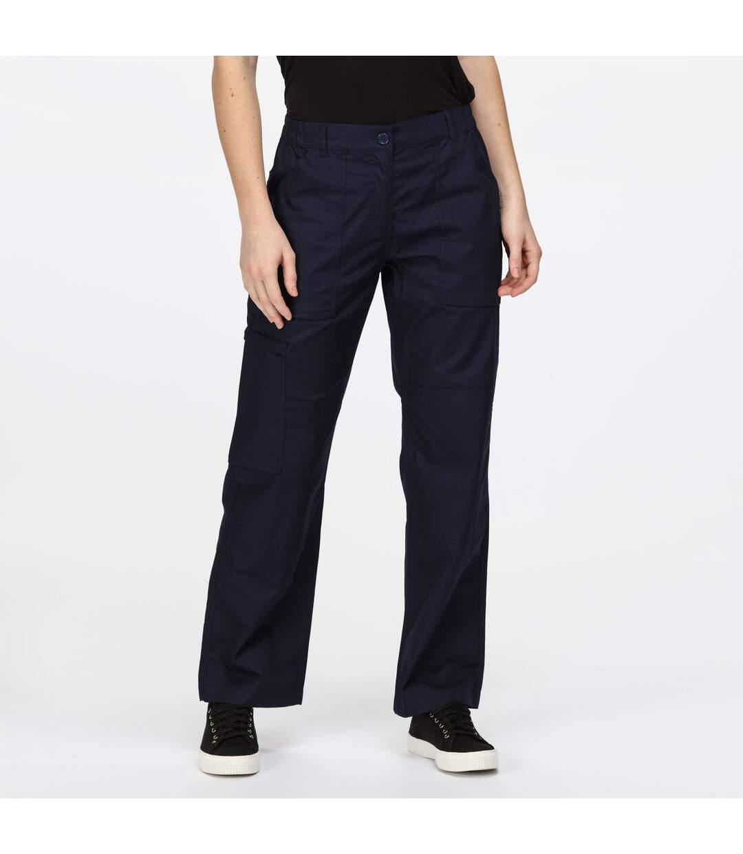 Womens/ladies new action water repellent trousers navy Regatta-4