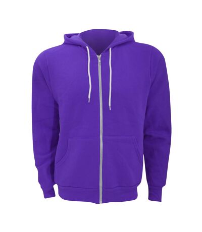 Canvas Unisex Zip-up Polycotton Fleece Hooded Sweatshirt / Hoodie (Team Purple) - UTBC1337