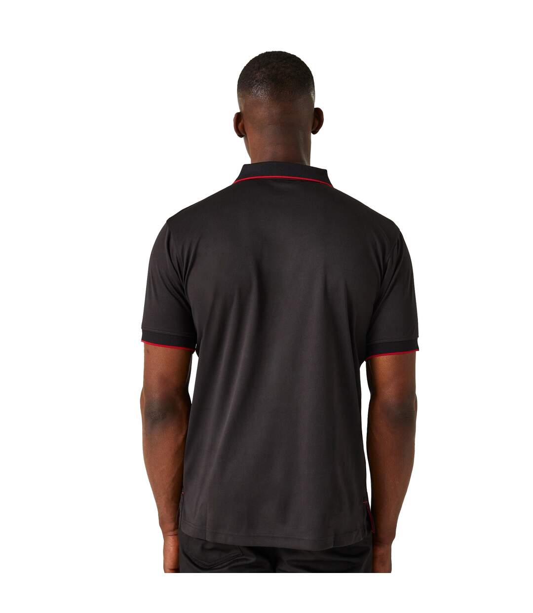 Polo Manches Courtes Homme Noir Rouge Classique Regatta Professional-4