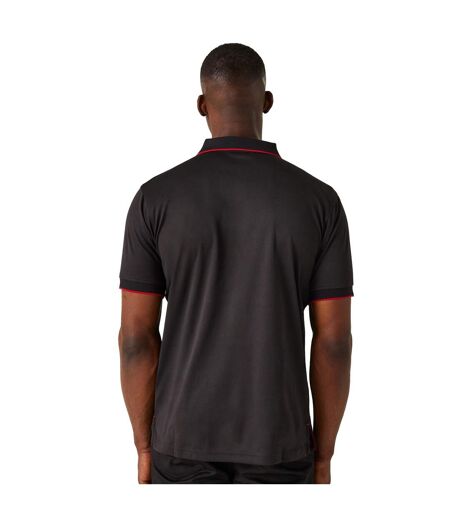 Polo Manches Courtes Homme Noir Rouge Classique Regatta Professional
