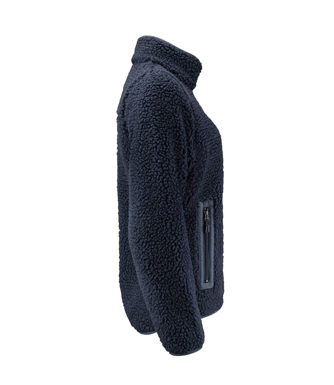 Womens/ladies Kingsley Sherpa Fleece Jacket Navy James Harvest-4