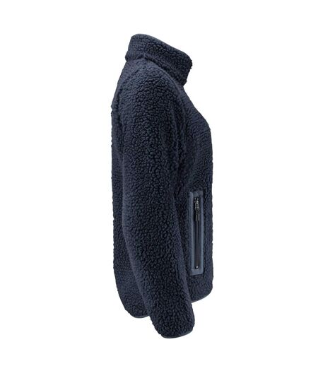 Womens/ladies Kingsley Sherpa Fleece Jacket Navy James Harvest