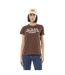T-shirt femme col rond allover et print devant Leopard Vondutch-1