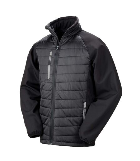 Unisex adult compass softshell padded jacket black/grey Result