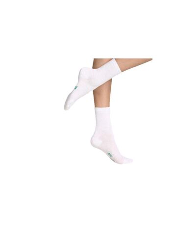 DIM Lot de 2 paires de Chaussettes Femme Coton Bio GREEN Blanc