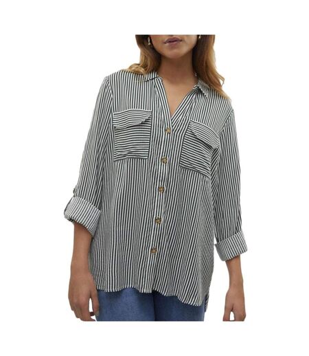 Chemise kaki/blanches femme vero moda bumpy - l