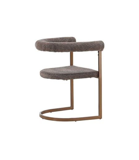 Chaise en tissu bouclette et acier marron Morning