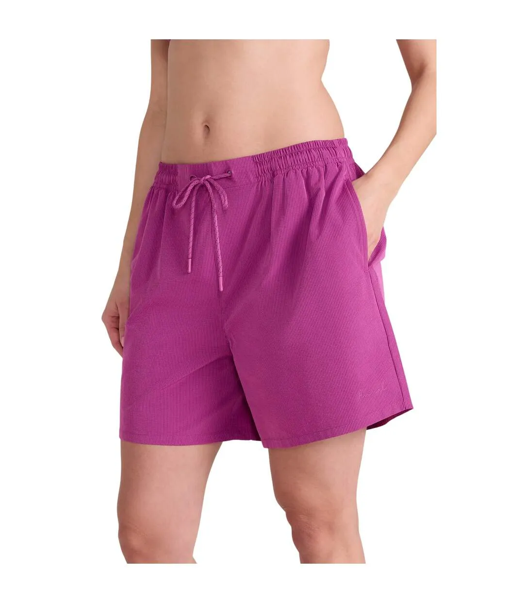 Womens/ladies Reeva Hybrid Swim Shorts Purple Animal-2