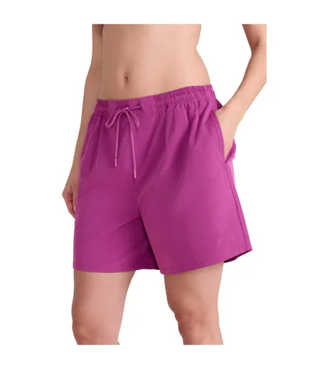 Womens/ladies Reeva Hybrid Swim Shorts Purple Animal