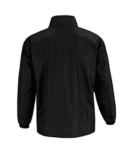 B&C Mens Air Lightweight Windproof, Showerproof & Water Repellent Jacket (Black)