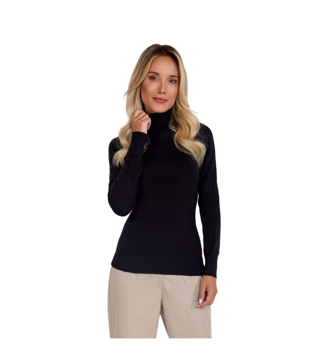 Pull Motif/style Tricoté Femme Noir Minoti-1