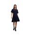 Robe Patineuse Manches Volantées Femme Bleu Marine Ted Baker-4