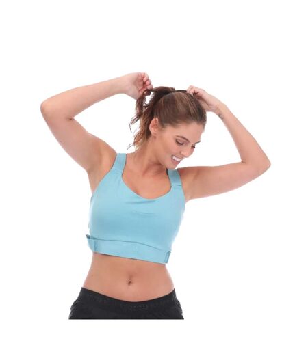 Womens/ladies fast impact high support sports bra blue Adidas