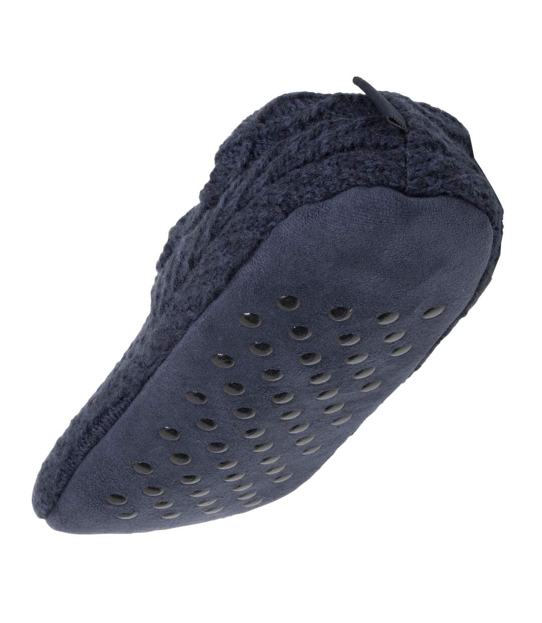 Isotoner Chaussettes d'intérieur homme maille torsadée, picots antidérapants-5
