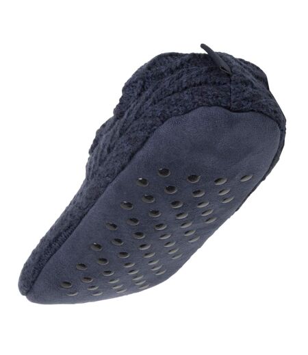 Isotoner Chaussettes d'intérieur homme maille torsadée, picots antidérapants