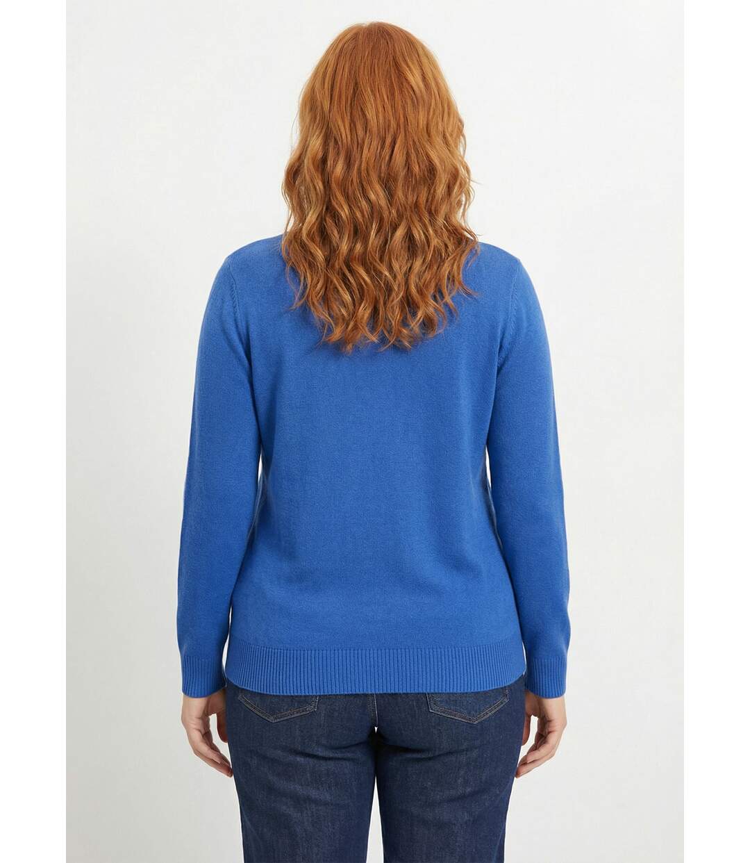 Pull doux col V manches longues-2