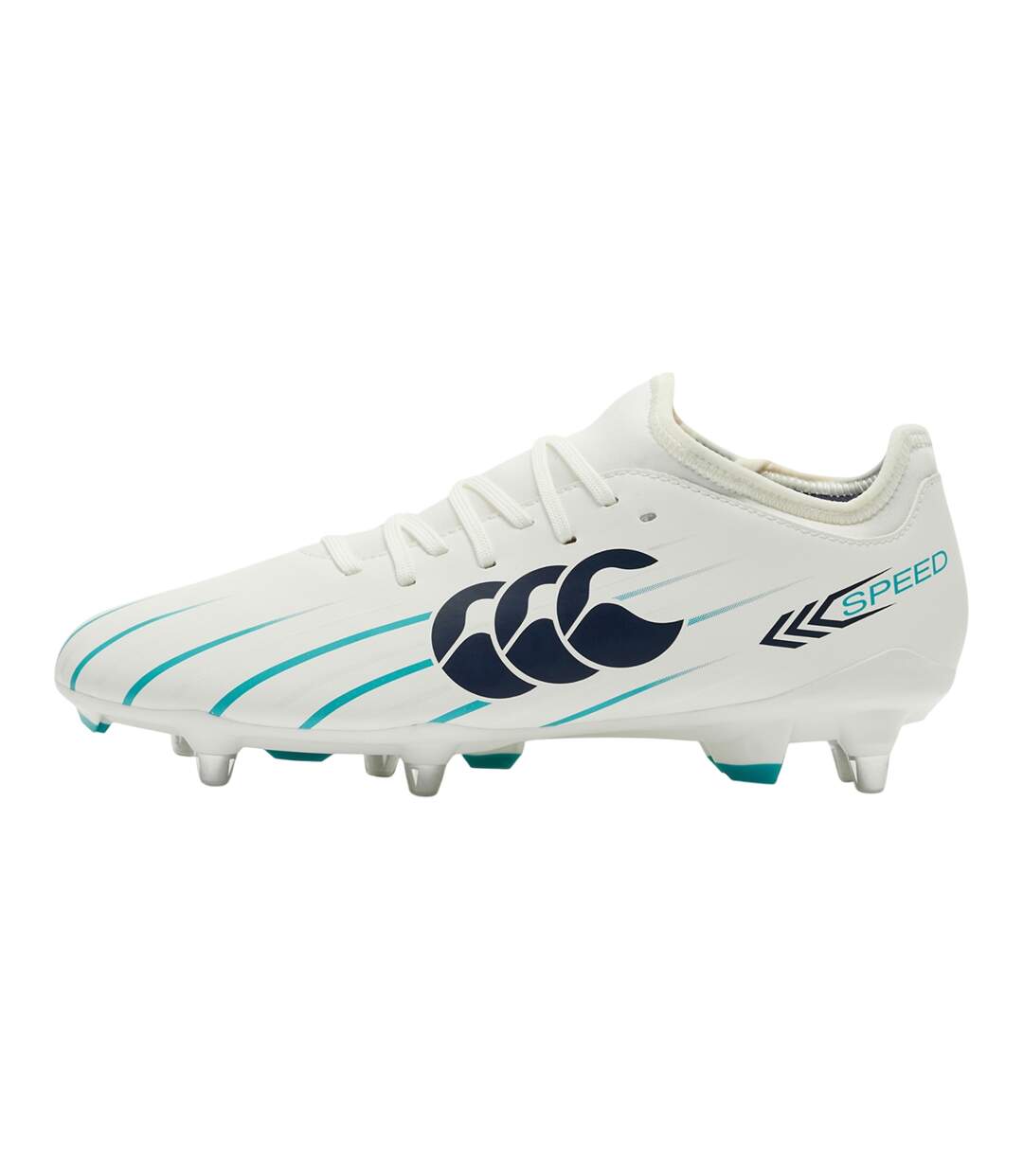 Unisex Adult Speed Falcon 2.0 Team Soft Ground Rugby Boots White Green Canterbury-3