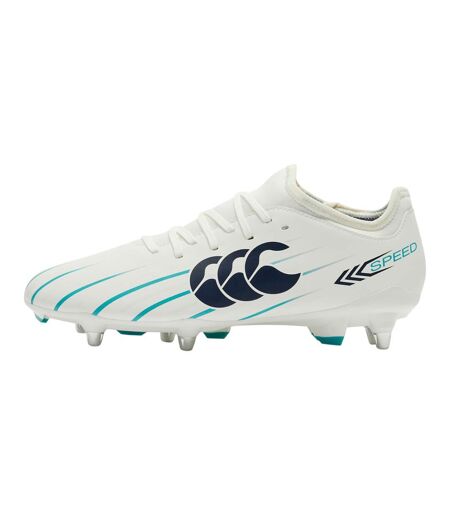 Unisex Adult Speed Falcon 2.0 Team Soft Ground Rugby Boots White Green Canterbury